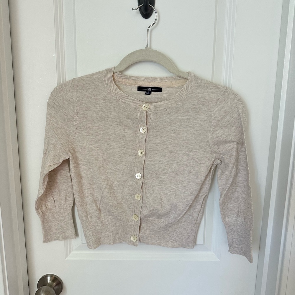 GAP Cropped Quarter Sleeve Cardigan, SIZE S